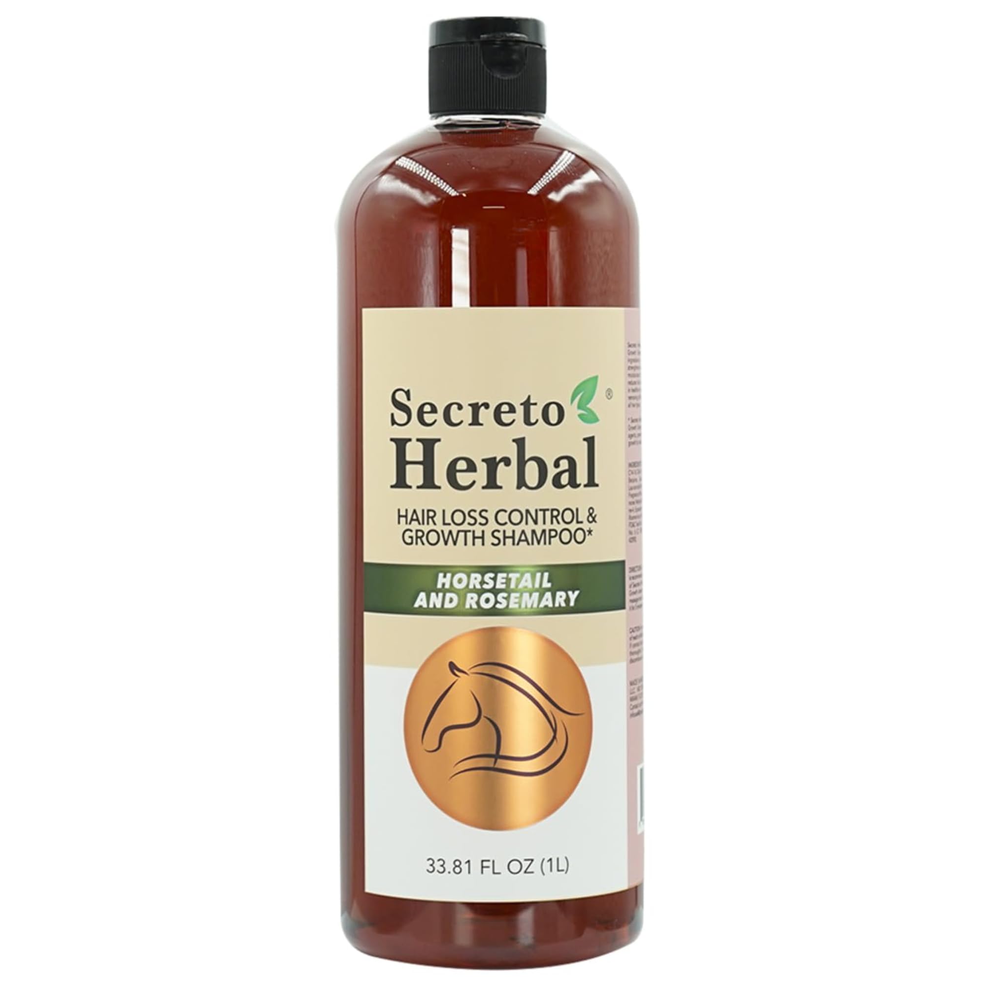 Five Brothers Secreto Herbal Shampoo bottle with horsetail and rosemary boosts hair vitality.