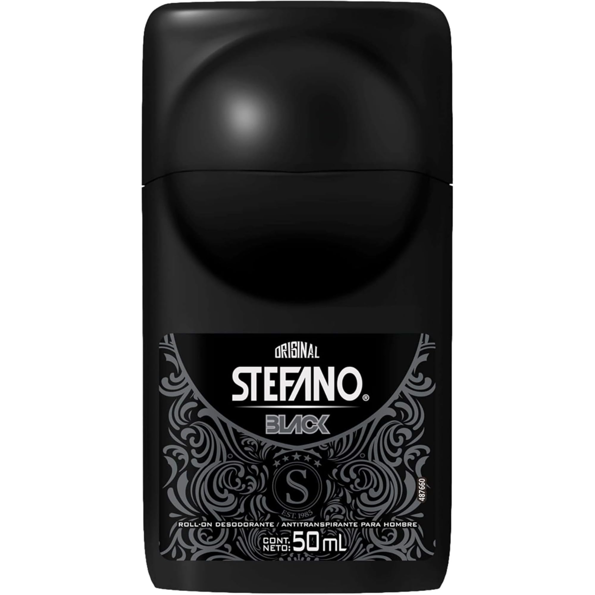 Stefano Black roll-on application provides a mess-free, quick-drying experience.