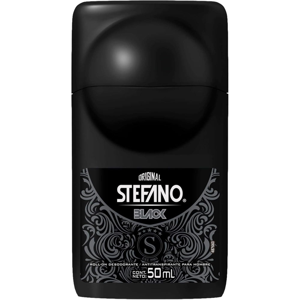 Stefano Black roll-on application provides a mess-free, quick-drying experience.