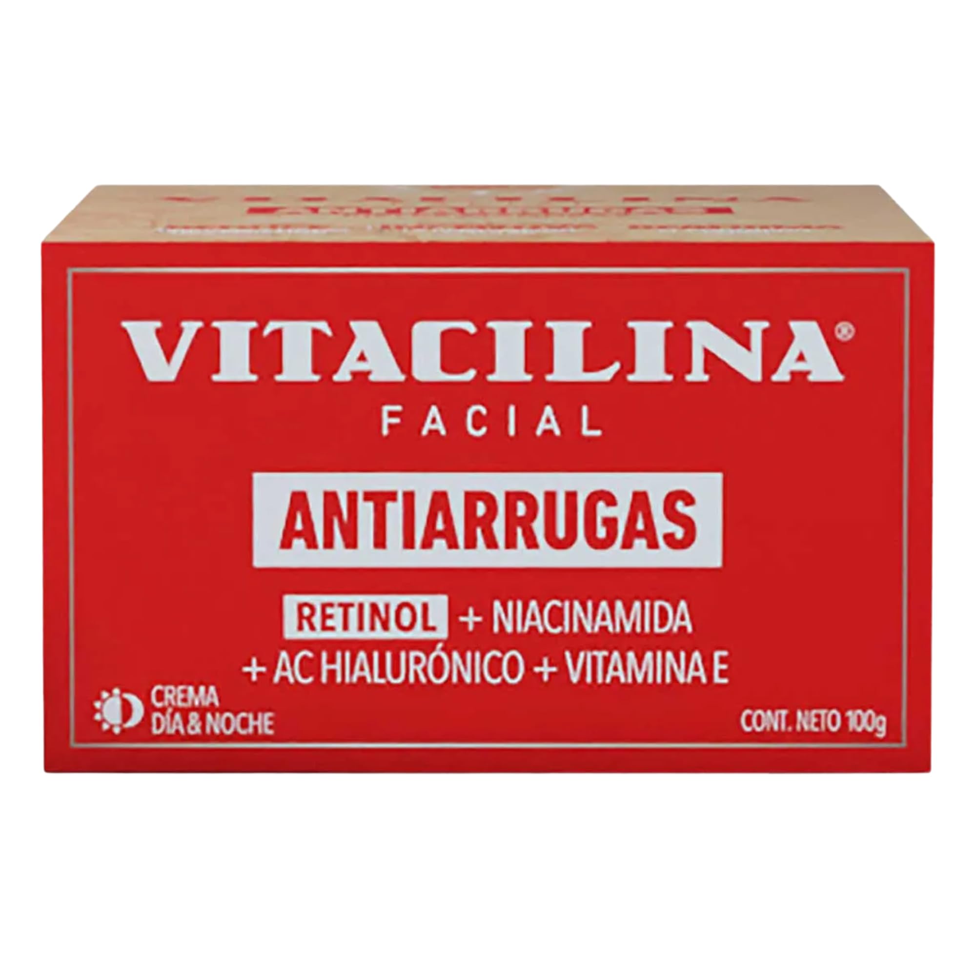 Five Brothers Vitacilin ingredients panel highlighting retinol, niacinamide, and hyaluronic acid.
