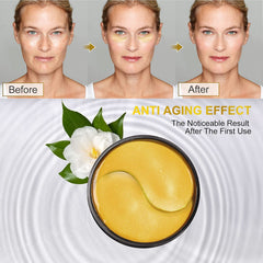 Applying Fivewan under-eye patch beneath the eye area.
