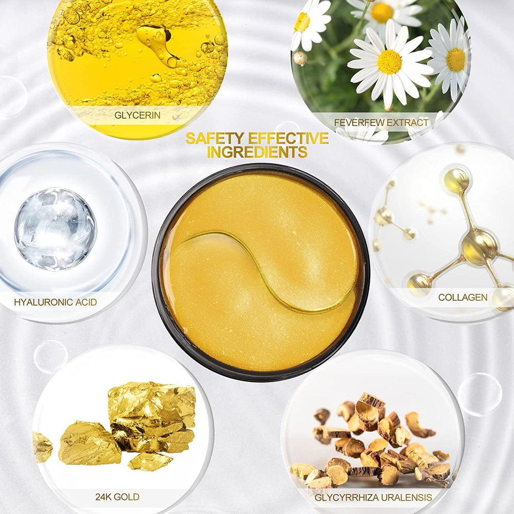 Ingredients banner featuring collagen and hyaluronic acids.