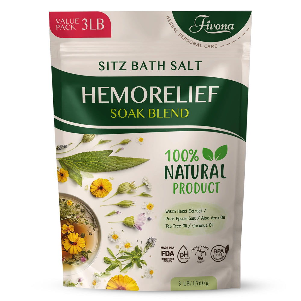 FIVONA Sitz Bath Salts hemorrhoids soak for soothing perineal comfort
