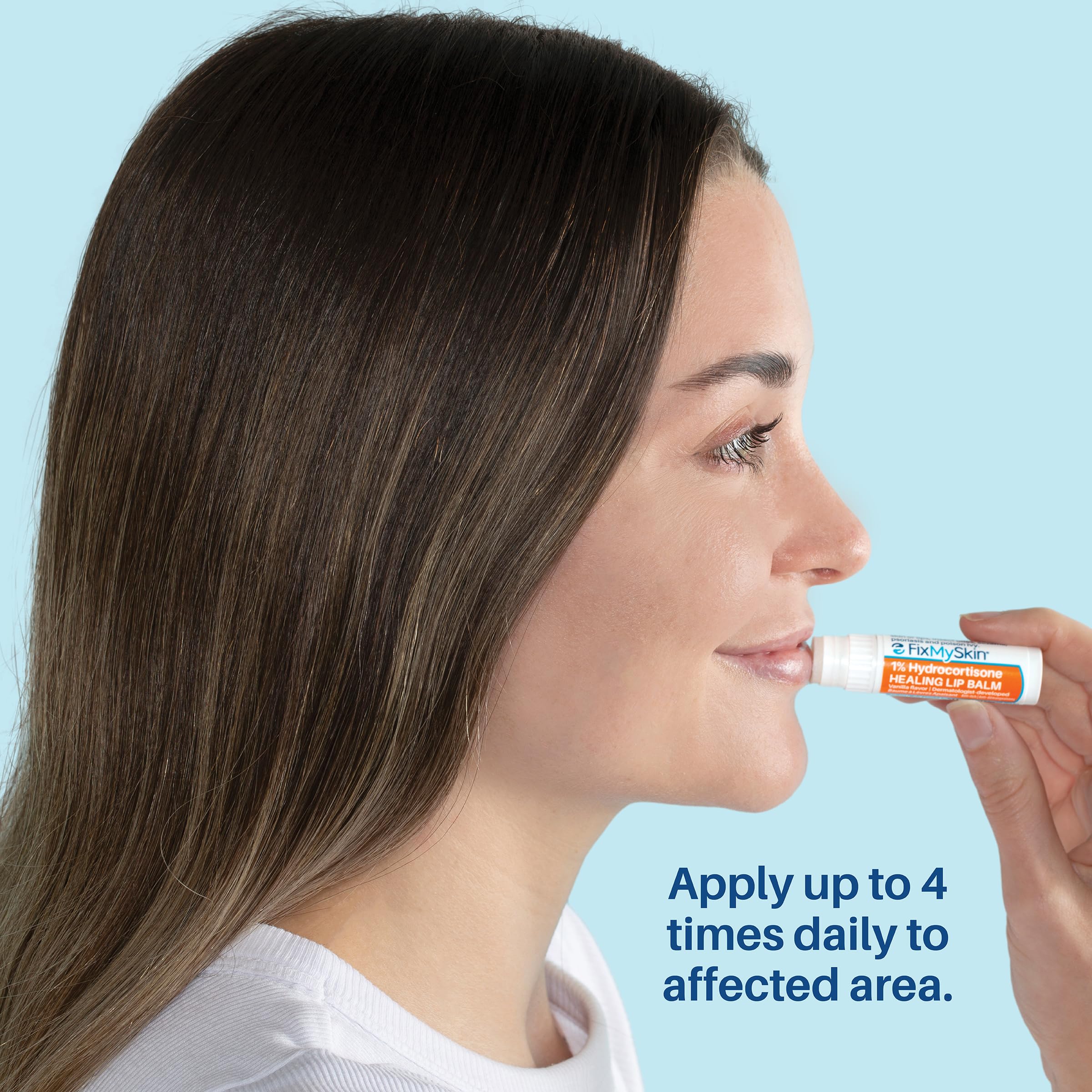 FixMySkin lip balm helps with cold sores and lip inflammation.