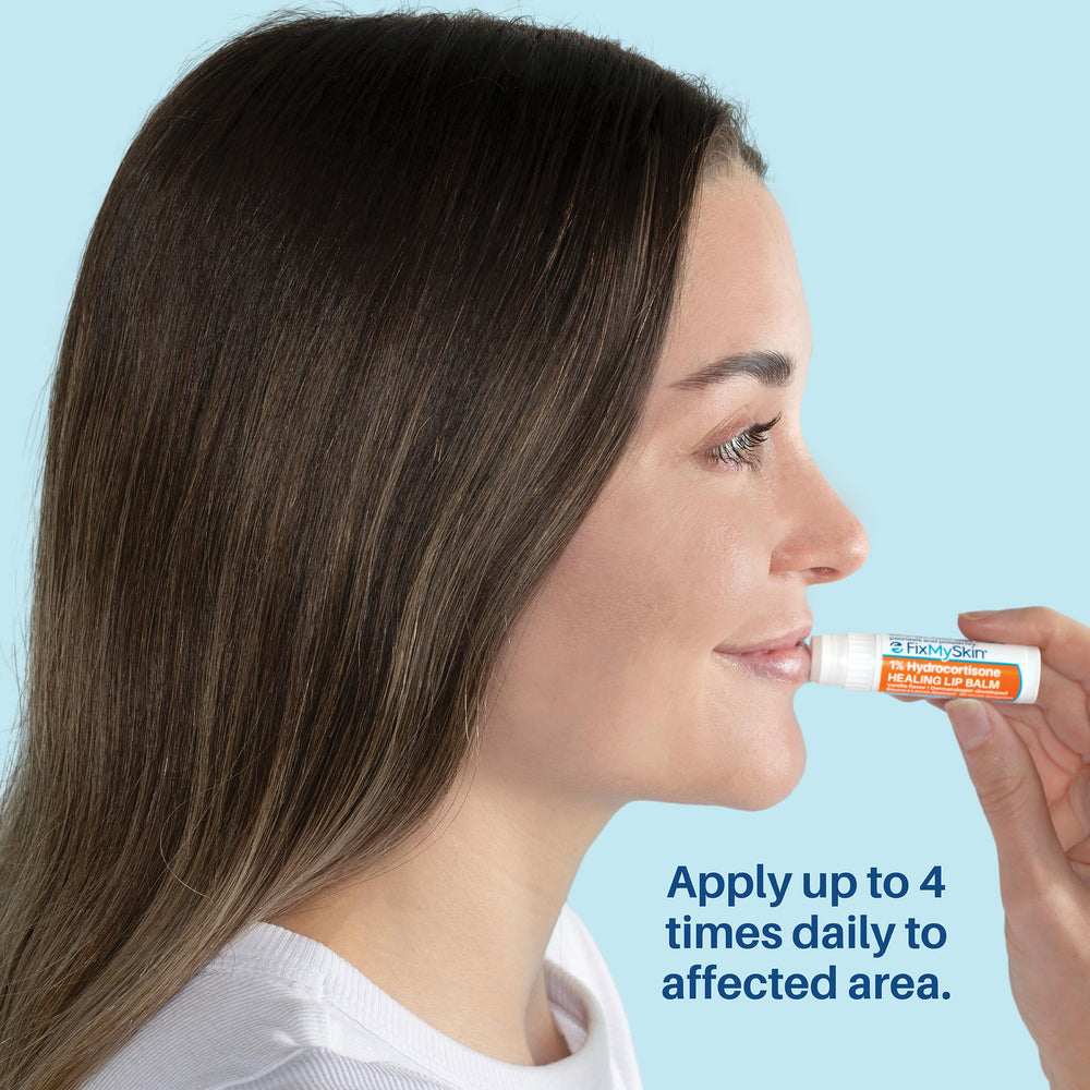 FixMySkin lip balm helps with cold sores and lip inflammation.