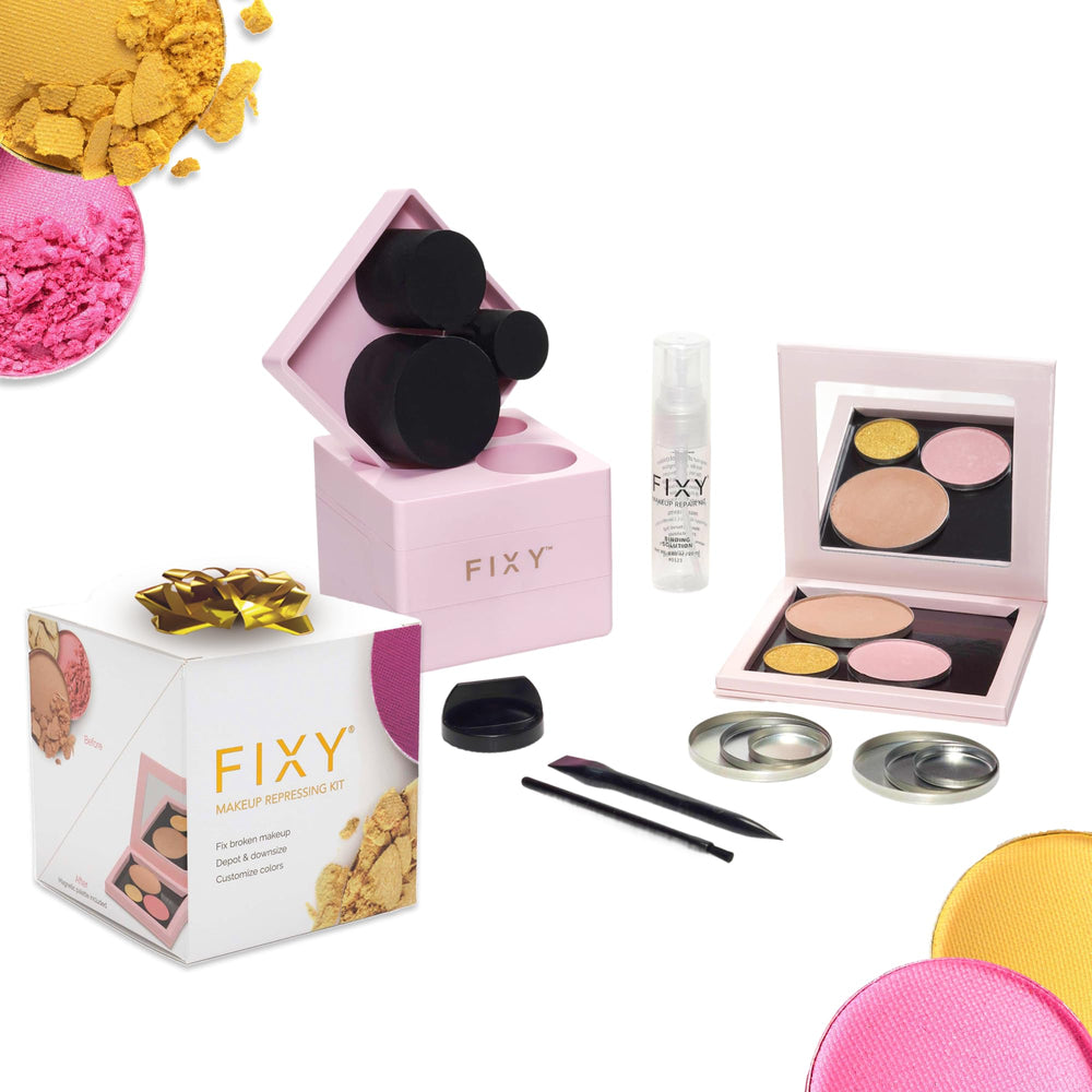 FIXY Makeup Repair Kit case open shows organized storage for on-the-go touch-ups