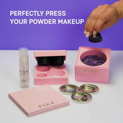 FIXY Makeup Repair Kit press-mold shows a compact press for even pan rebuilding