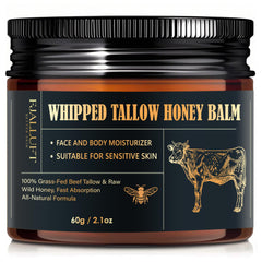 FJALLUFT Beef Tallow and Honey Balm jar close-up showing whipped texture for dry skin