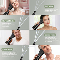 FlaoAito soft pressure mode ensures comfortable rinsing with gentle ear canal contact.