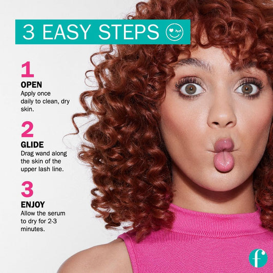 Applying FLASHSERUM along the upper lash line with precision.