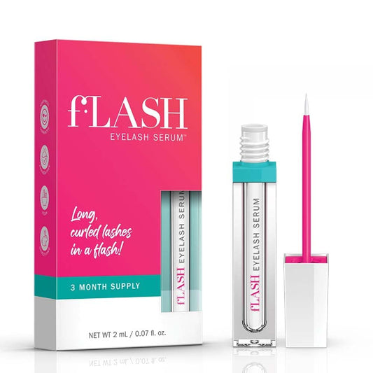 FLASHSERUM eyelash serum tube ready for easy daily application.