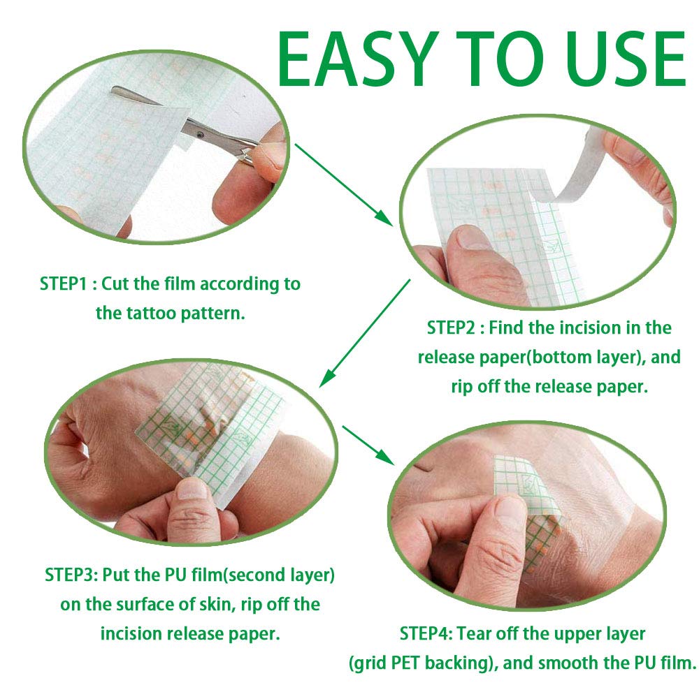 Flatoedu tattoo bandage clear film provides discreet protection for healing skin
