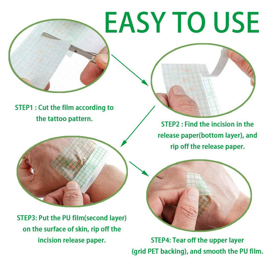 Flatoedu tattoo bandage clear film provides discreet protection for healing skin