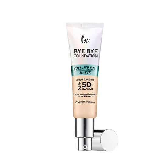 Flawless Radiance Lx Blend bottle shows oil-free matte foundation for a smooth complexion.