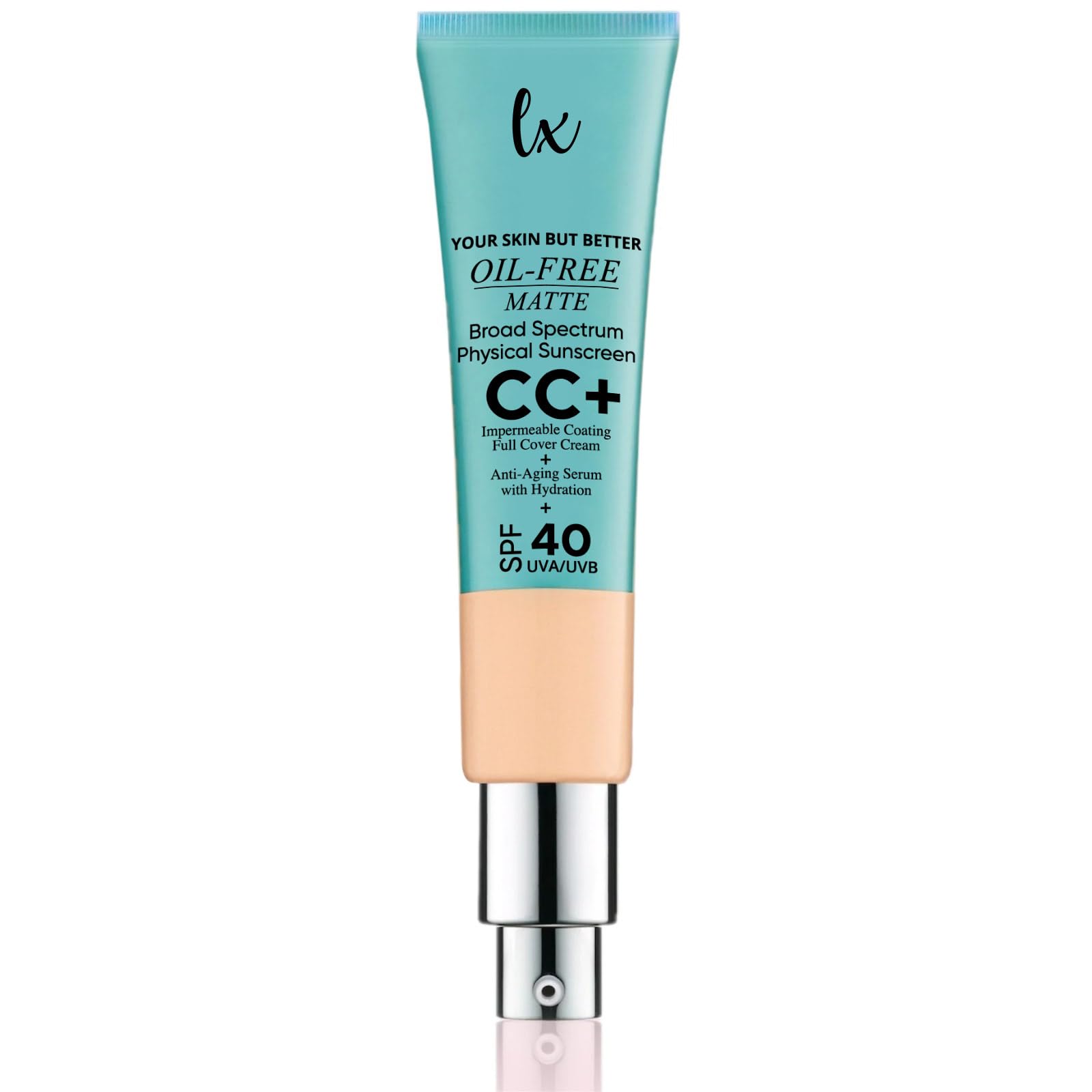 Flawless Radiance LX Blend CC Cream Bottle with SPF 40 and oil-free matte finish.