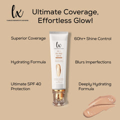 Flawless Radiance LX Blend CC+ Cream swatches on arm showing full coverage