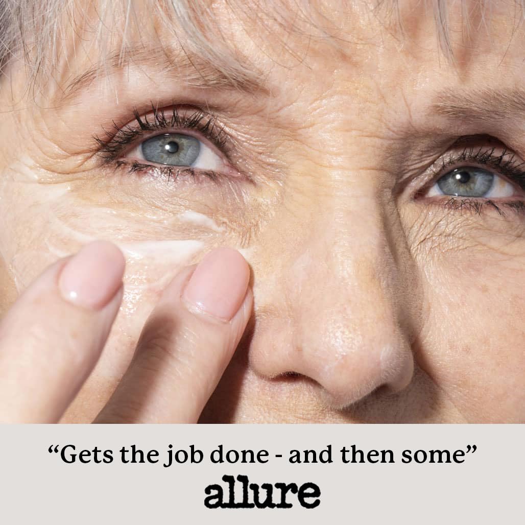 Fleur & Bee routine shot of applying eye cream to morning or evening.