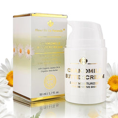 Fleur De Lis Naturals Chamomile Buttercream jar front view provides lightweight hydration for sensitive skin.