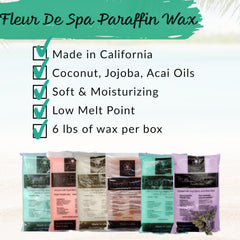 Paraffin dipping scene with Fleur De Spa wax on hands
