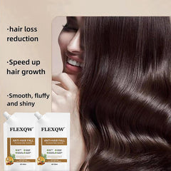 Gentle lather and foam shown during application of FLEXQW shampoo.