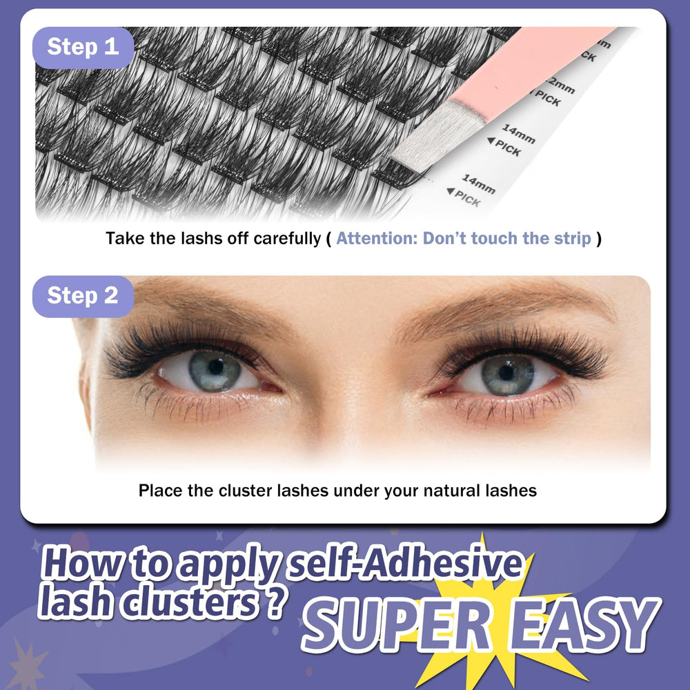 FLOMAZE easy application with no glue needed for quick lashes.