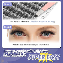 FLOMAZE easy application with no glue needed for quick lashes.