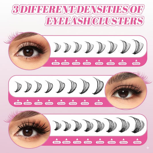 Floranest D-curled lash clusters—customizable look from natural to dramatic.