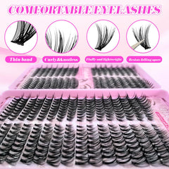 Floranest lash clusters kit 40D-60D-80D sets for varied styles.