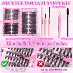 Floranest lash clusters kit 9-16mm lengths for customizable looks.