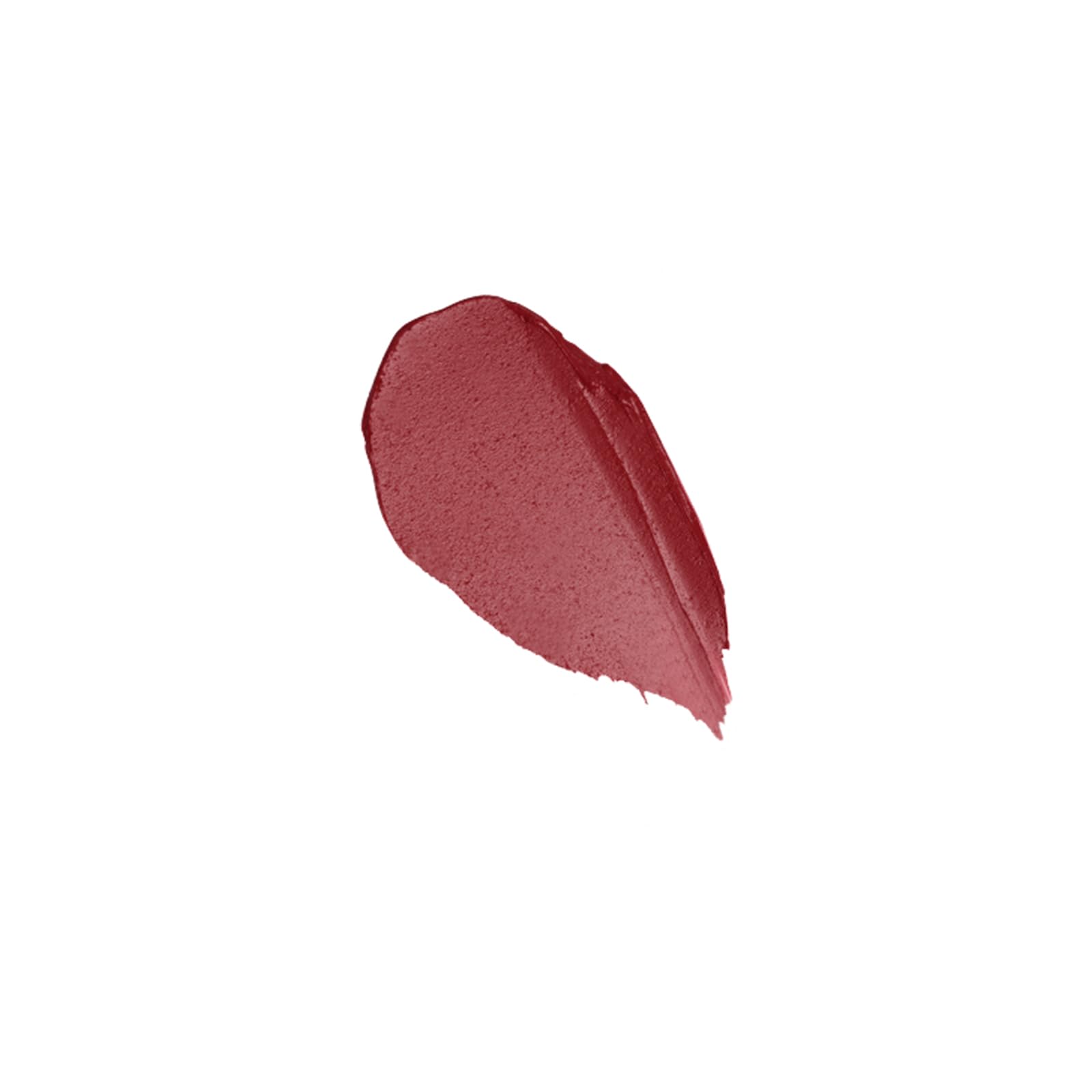 Close-up of porcelain pattern on FLORASIS lipstick case and rich Plum Royale shade