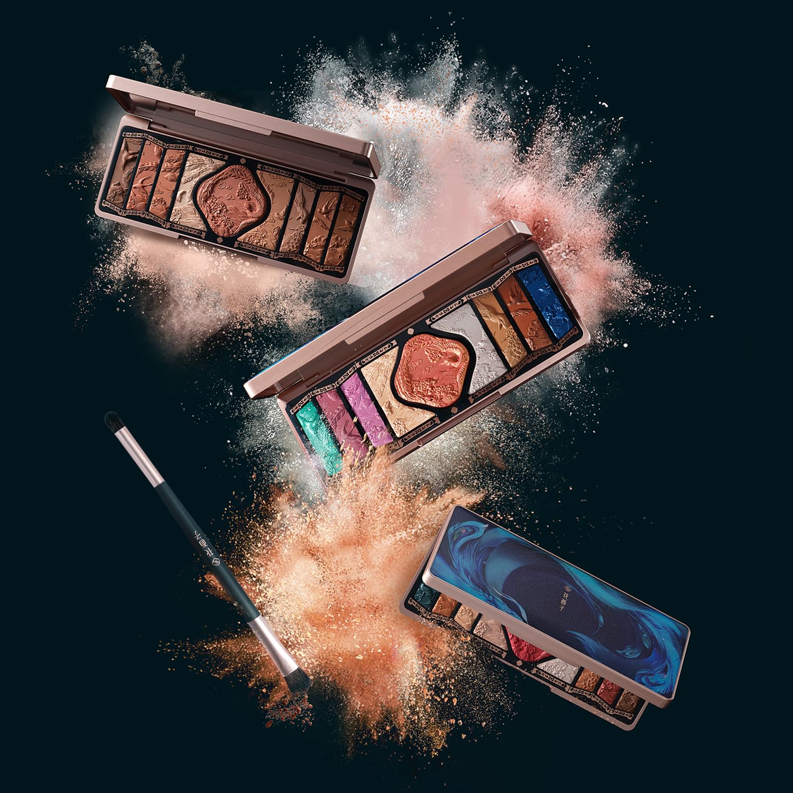 FLORASIS palette in use for versatile makeup on cheeks and contour