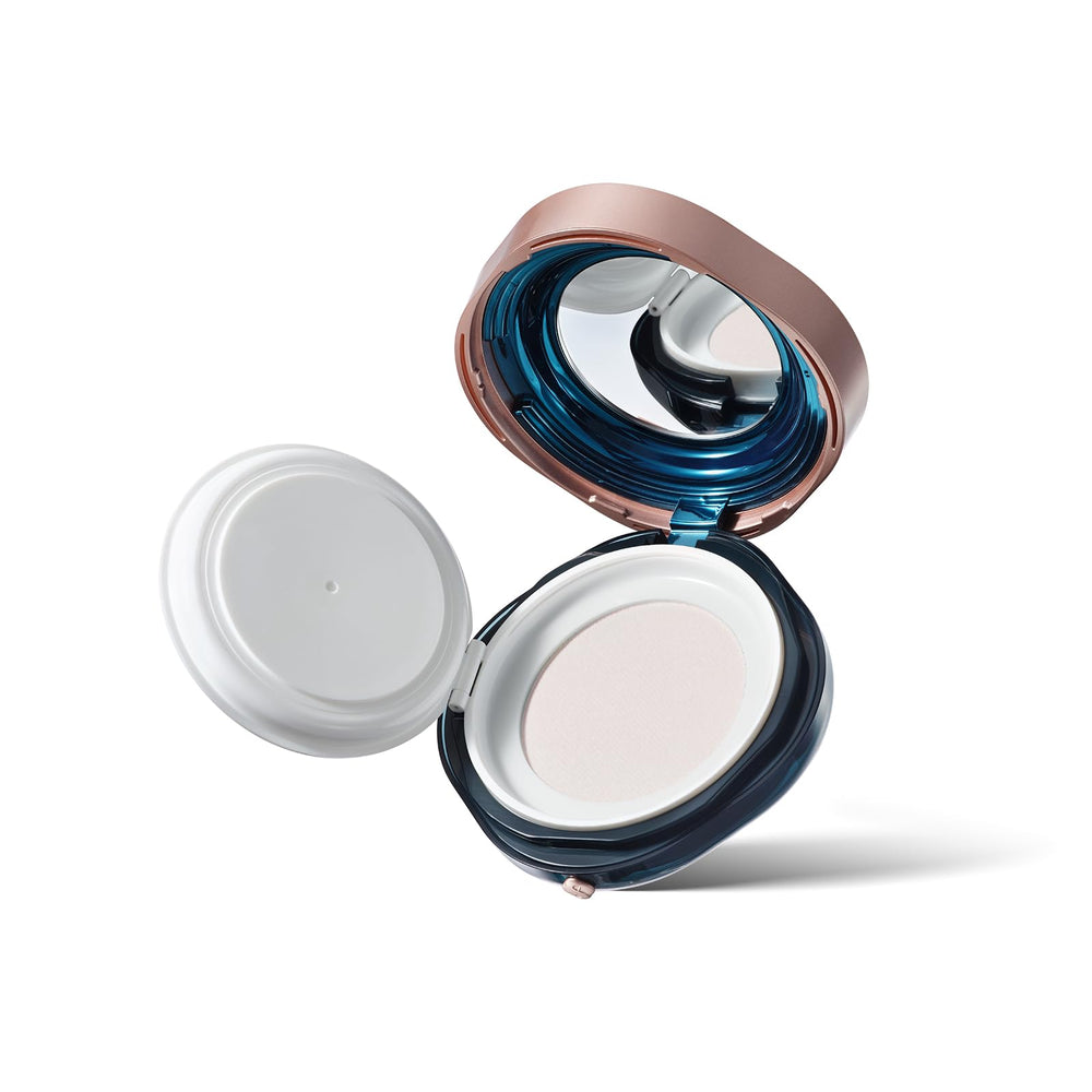 FLORASIS Fairy Peach Blossom Powder bottle shows a lightweight oil-control matte finish.