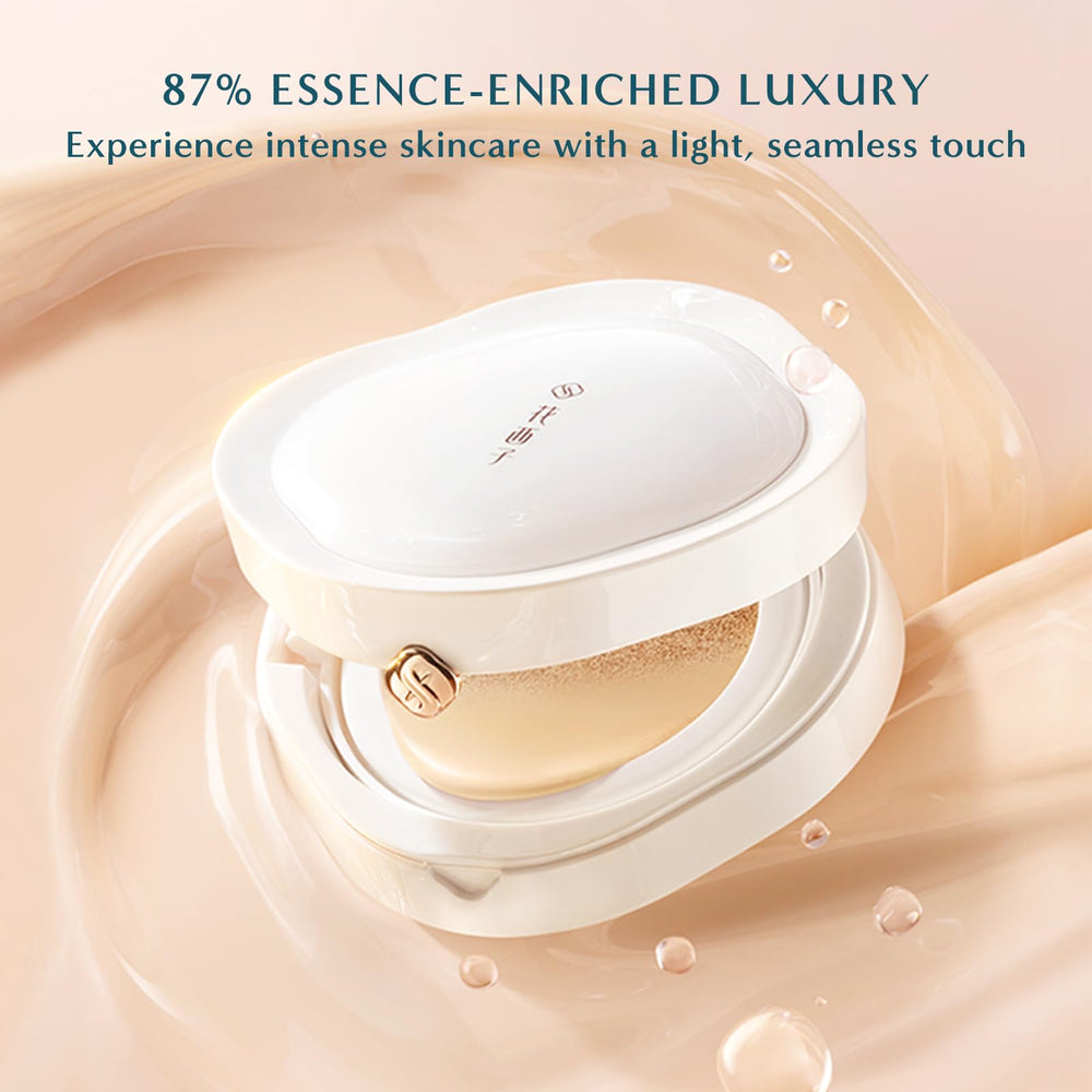 Florasis Flawless Jade cushion texture swirl highlights smooth, breathable finish.