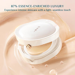 Florasis Flawless Jade cushion texture swirl highlights smooth, breathable finish.