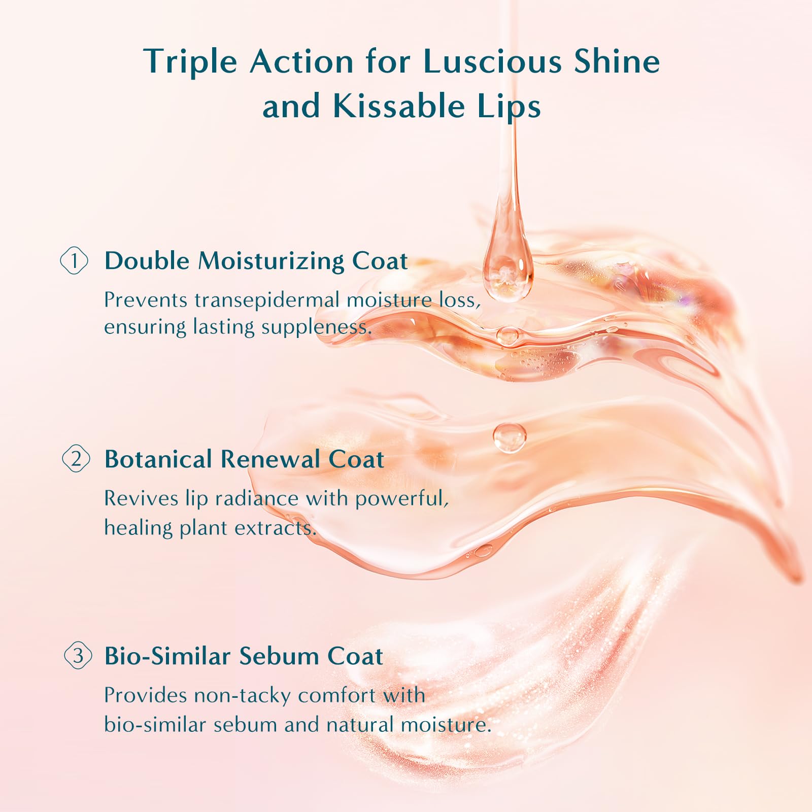 FLORASIS Flawless Jade on lips for smooth wear.