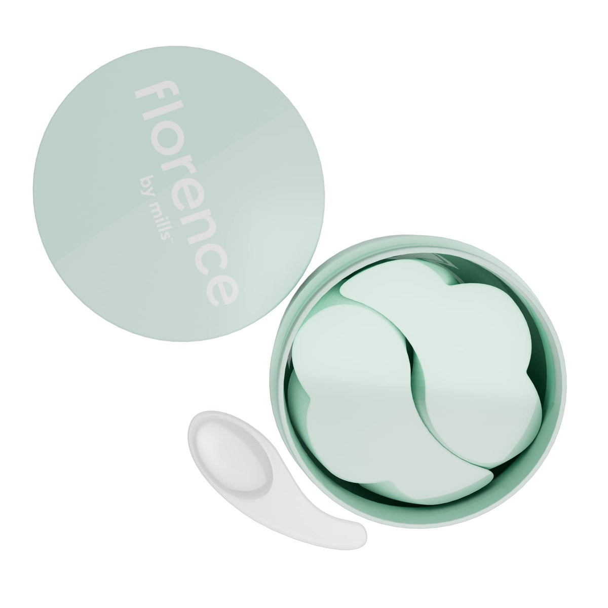 Florence by Mills Floating Under The Eyes pads close-up shows cooling depuff effect.