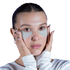 Under-eye application ready with Florence by Mills cloud patches for morning wake.