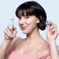 Creamy Look Alive eye cream texture on the under-eye area for even skin tone.