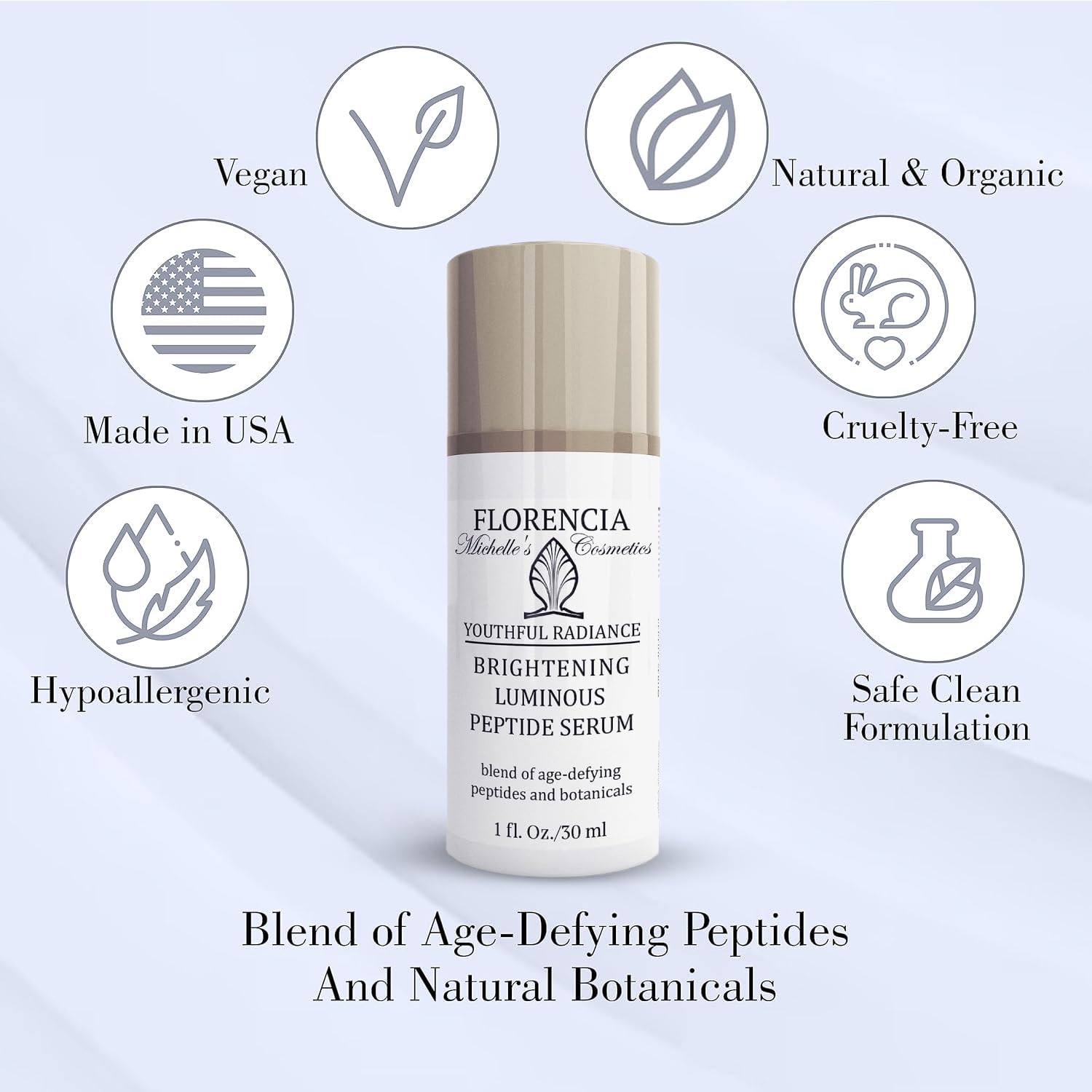 Florencia botanical brighten ers collage featuring daisy, bearberry, and licorice extracts