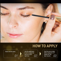 Floretsio lash serum daily ritual shows simple morning routine.