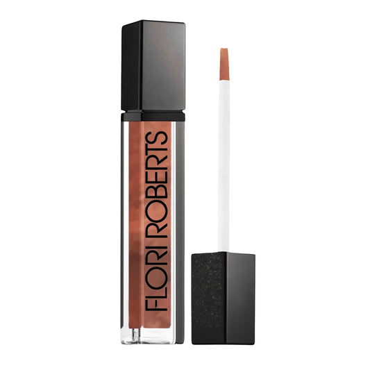 Flori Roberts Mineral Base Lip Shine bottle swirl shows rich color for bold lips