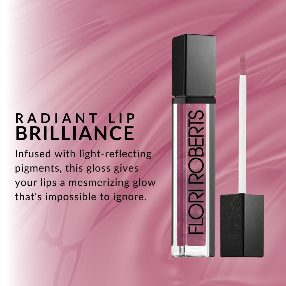 Close up shows luminous non sticky shine that feels feather light
