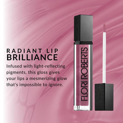 Close up shows luminous non sticky shine that feels feather light