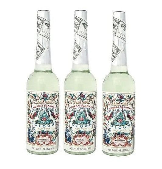 Florida Water Cologne three-bottle packaging seen for easy travel fragrance