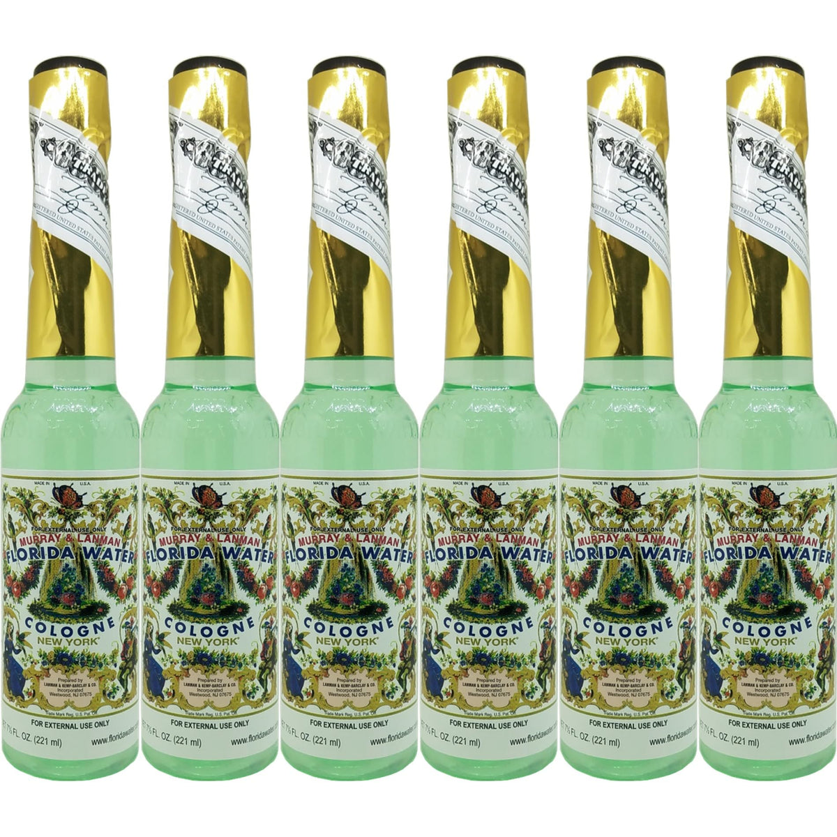 Florida Water Lanman & Kemp bottle close-up with a refreshing fragrance.