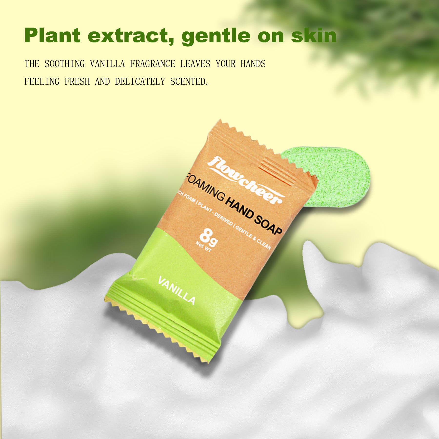 Flowcheer foaming hand soap bottle delivers creamy lather with each wash.