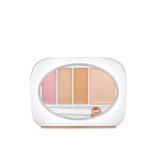 FLOWER BEAUTY Red Carpet Secret Eye Bright Concealer Palette close-up of the compact for a bright-eyed look.