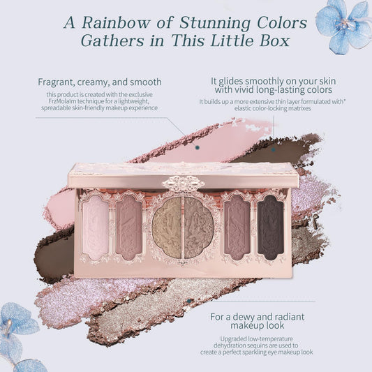 Flower Knows butterfly embossing detail enhances aesthetics on the palette.