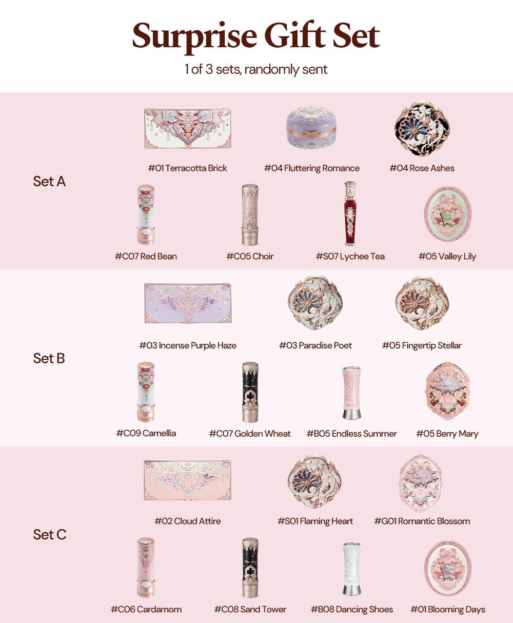 Flower Knows full-size makeup collection showcases premium, event-ready products.