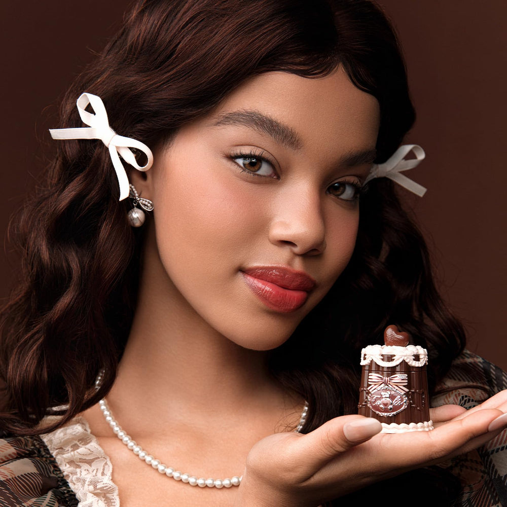 Glossy, plush finish shown on the Sweetie Bear lip jelly.